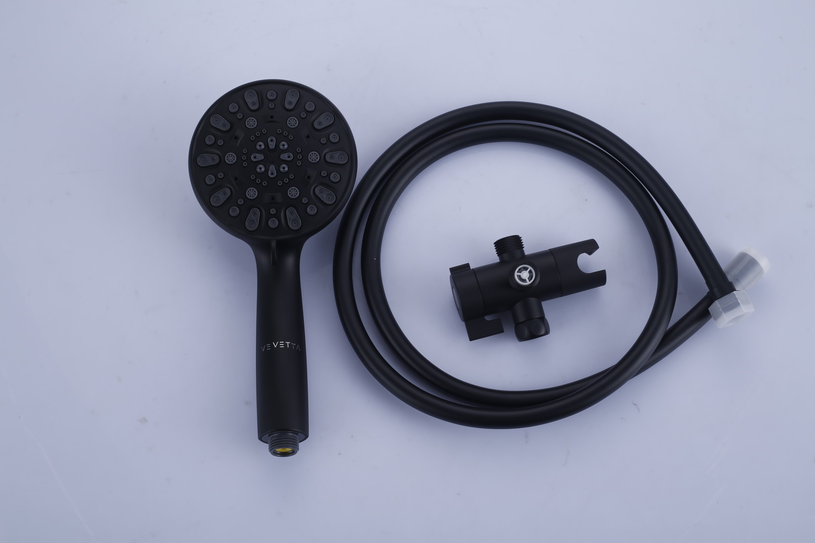 VEVETTA High-Pressure Matte Black Handheld Shower Head with Hose and Bracket Set - Image 6