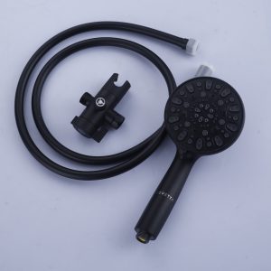 VEVETTA High-Pressure Matte Black Handheld Shower Head with Hose and Bracket Set