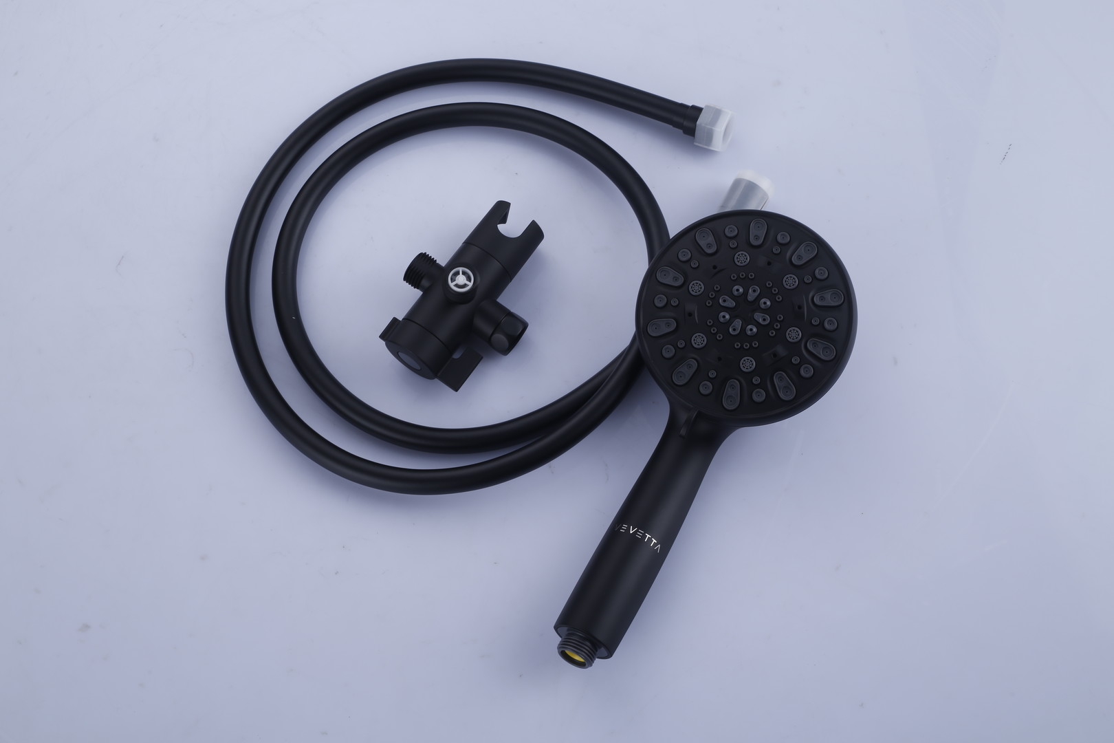VEVETTA High-Pressure Matte Black Handheld Shower Head with Hose and Bracket Set