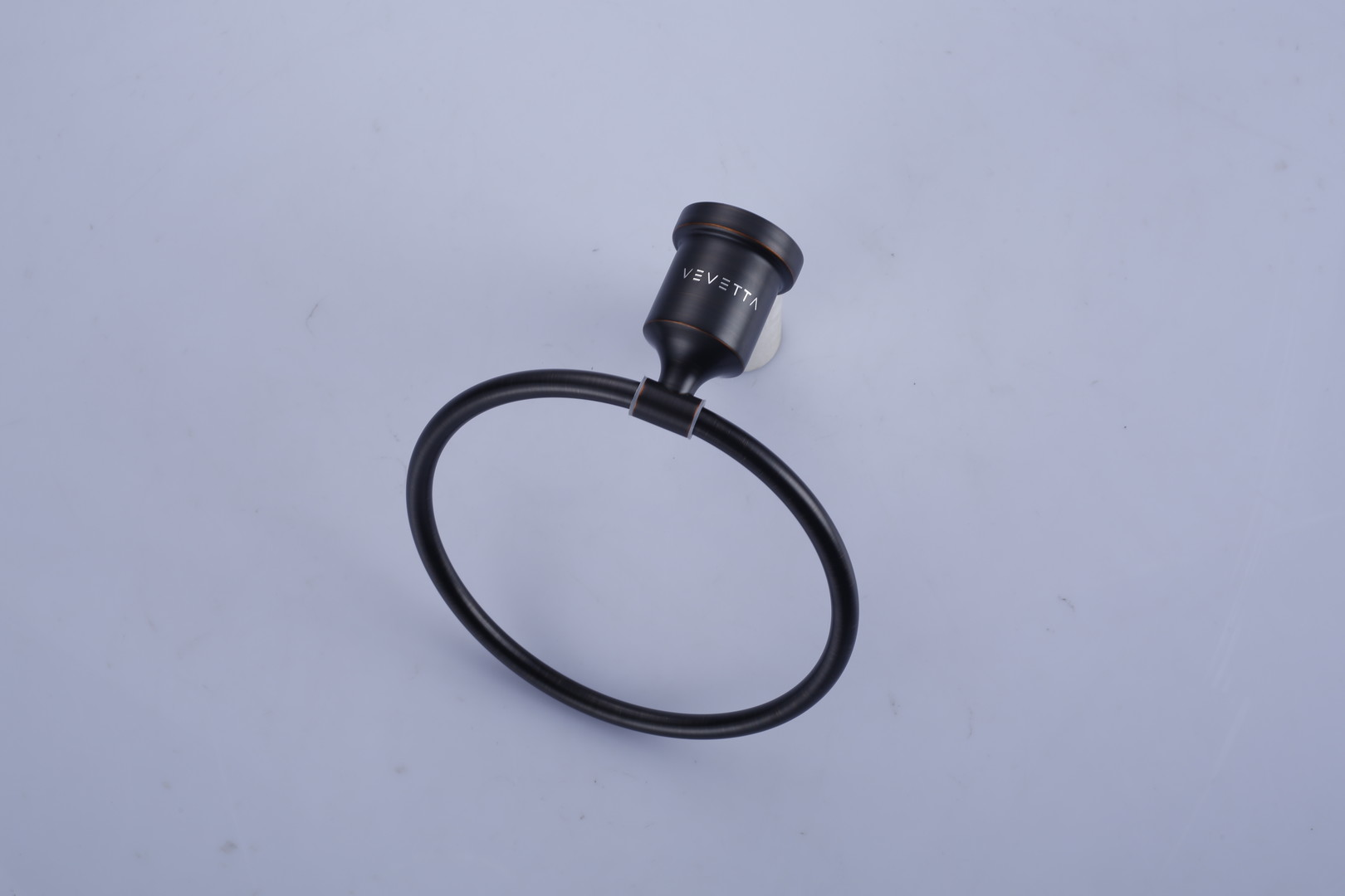 VEVETTA Modern Oil Rubbed Bronze Towel Ring - Wall Mounted Bathroom Hand Towel Holder