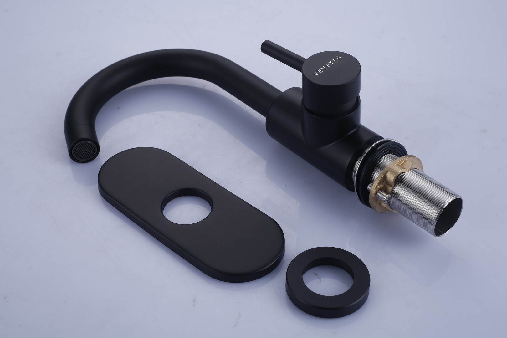 VEVETTA Modern Matte Black Bathroom Faucet - Single Handle Vessel Sink Tap - Image 6