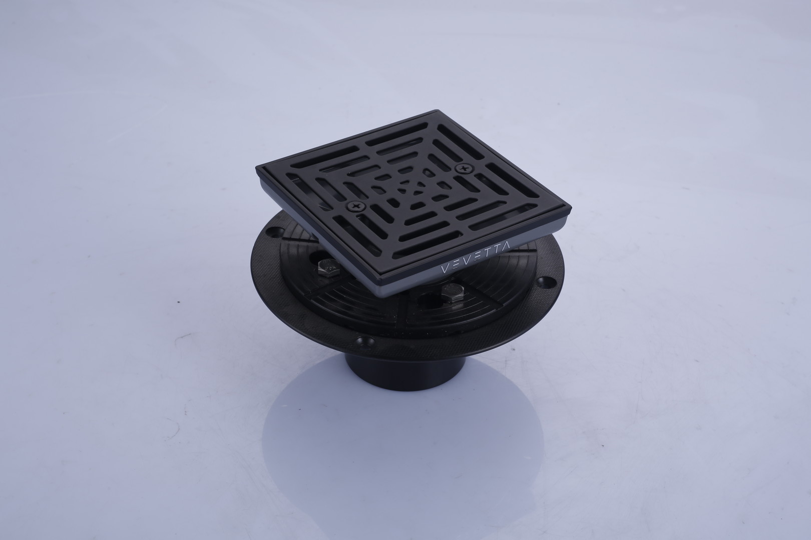 VEVETTA Industrial Matte Black Floor Drain Assembly - Square Shower Drain Kit - Image 7