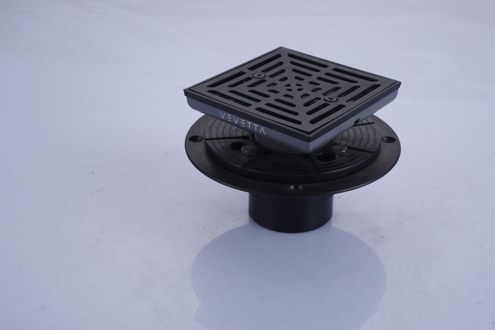 VEVETTA Industrial Matte Black Floor Drain Assembly - Square Shower Drain Kit - Image 6