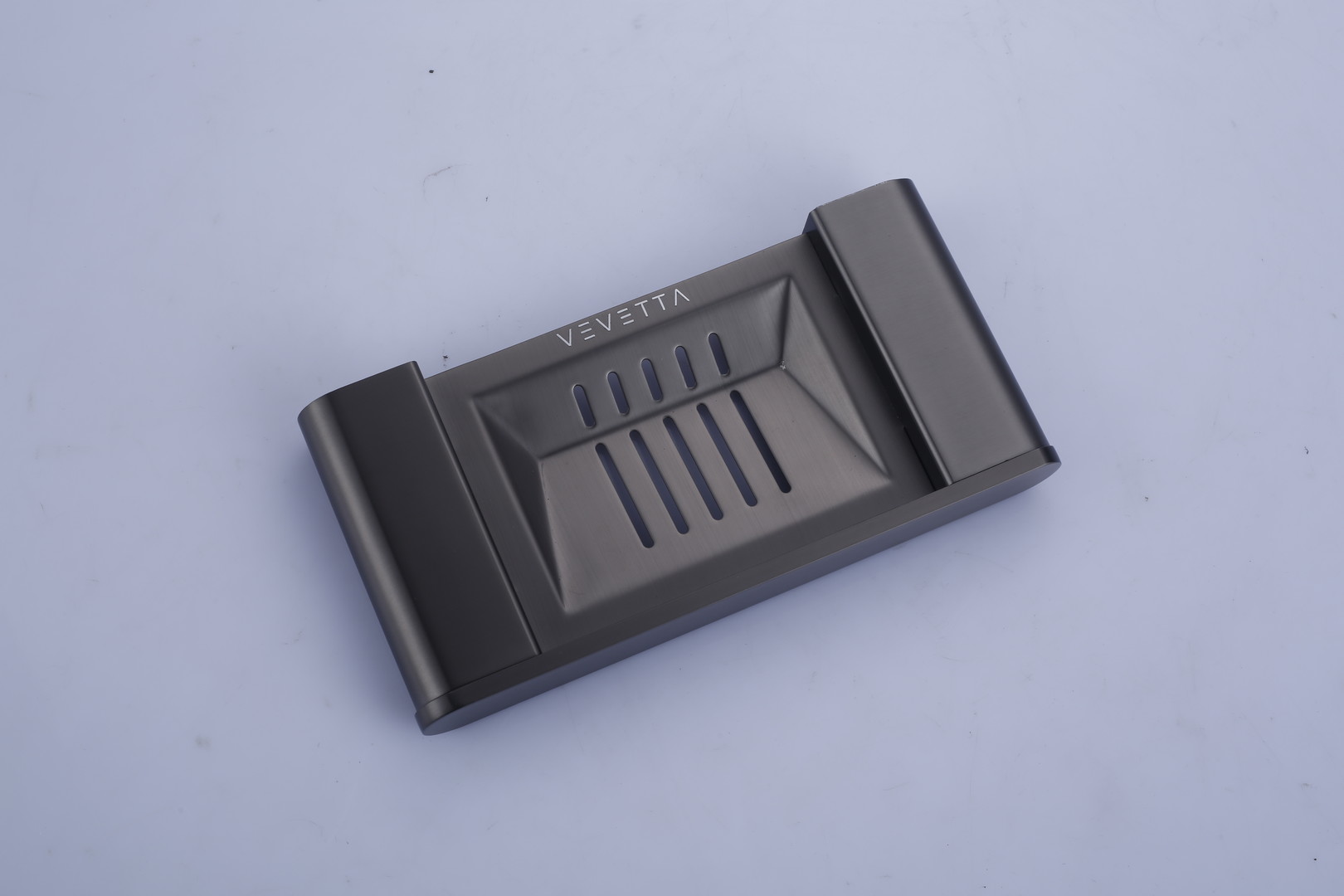 VEVETTA Modern Gunmetal Grey Soap Dish with Rapid Drainage Slotted Design - Image 10