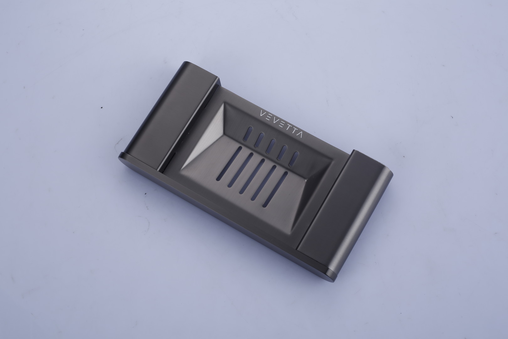 VEVETTA Modern Gunmetal Grey Soap Dish with Rapid Drainage Slotted Design - Image 6