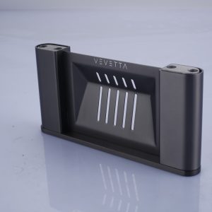 VEVETTA Modern Gunmetal Grey Soap Dish with Rapid Drainage Slotted Design