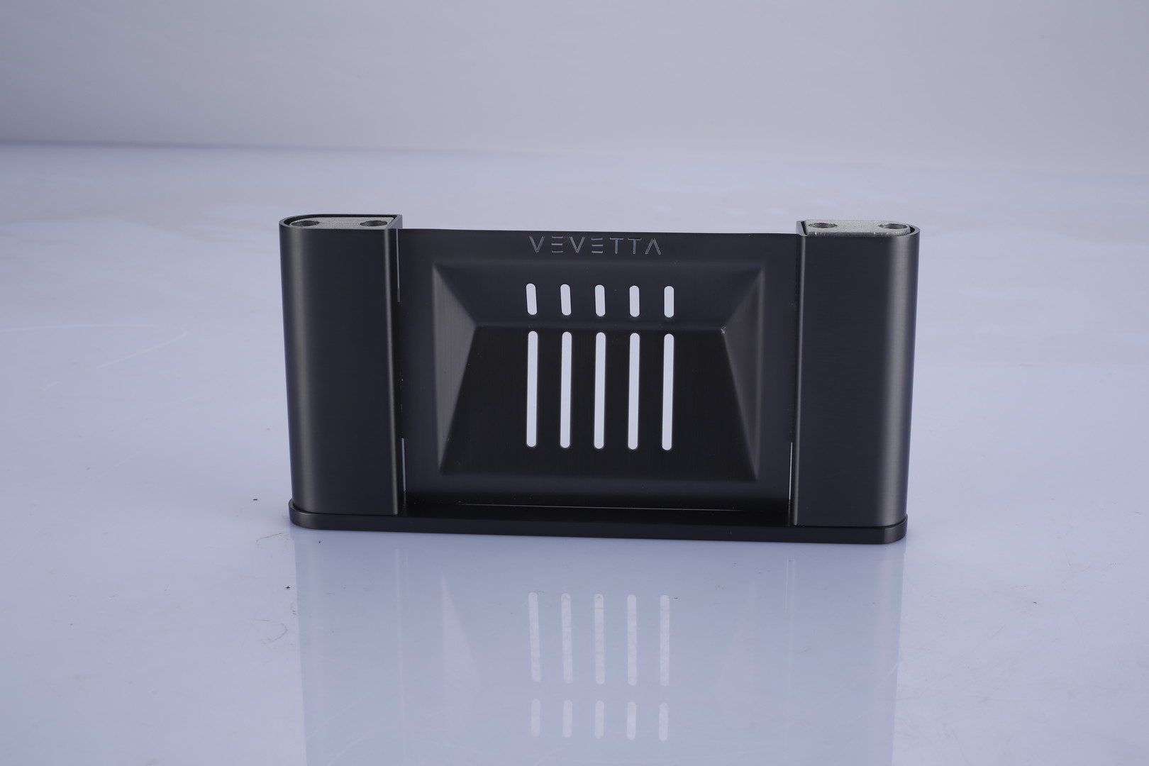 VEVETTA Modern Gunmetal Grey Soap Dish with Rapid Drainage Slotted Design - Image 3