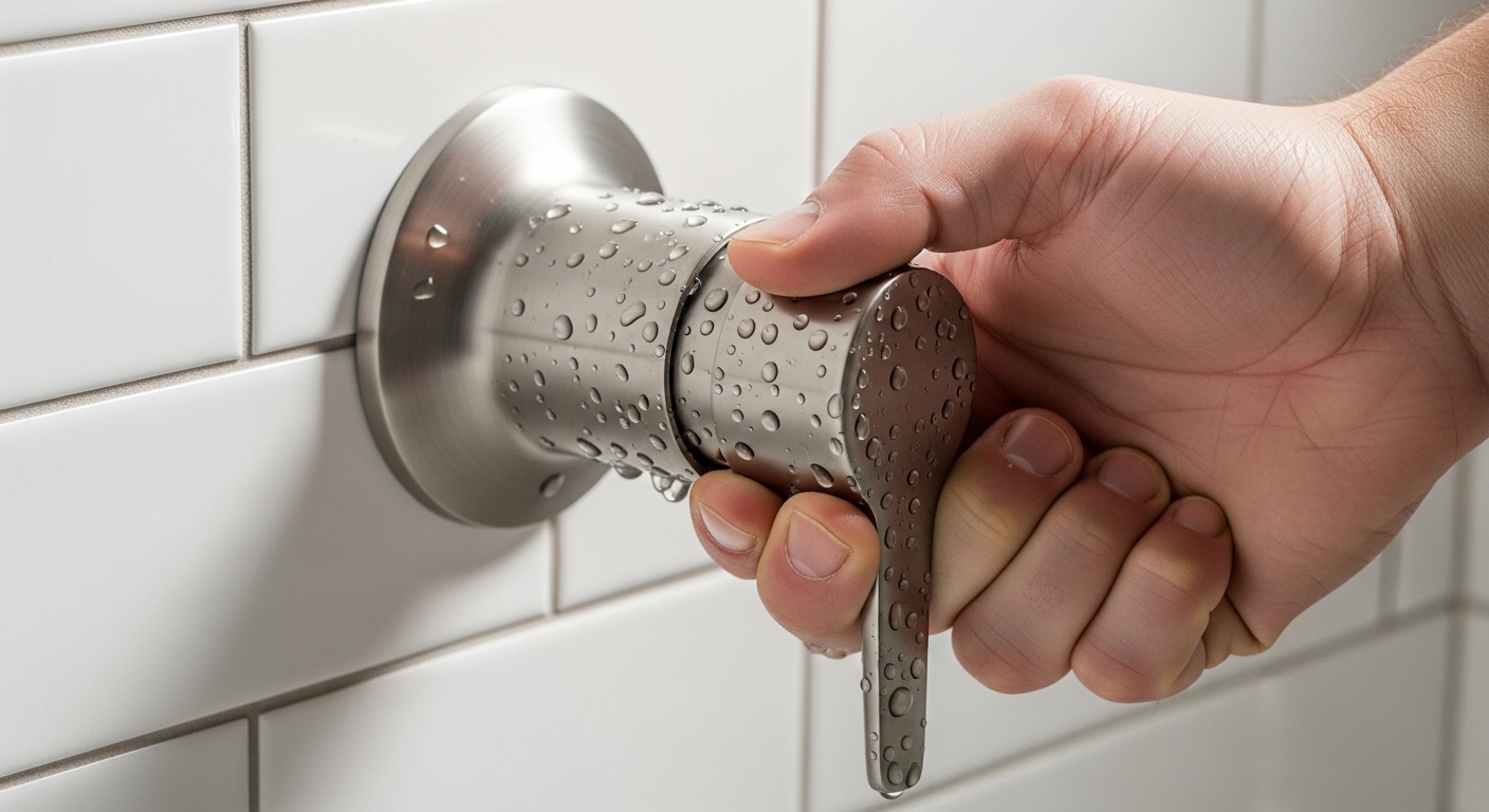 shower faucet handle hard to turn
