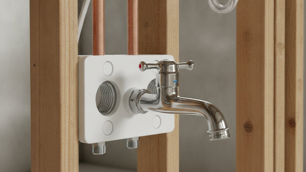 laundry faucet mounting block