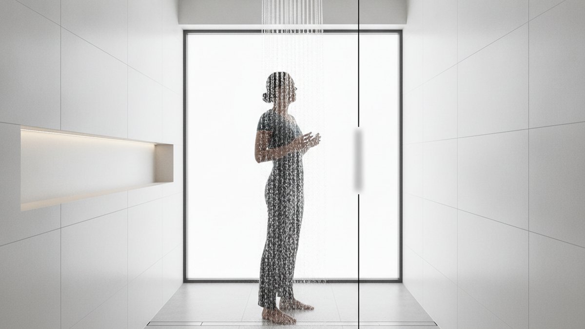 rainfall shower head height uk